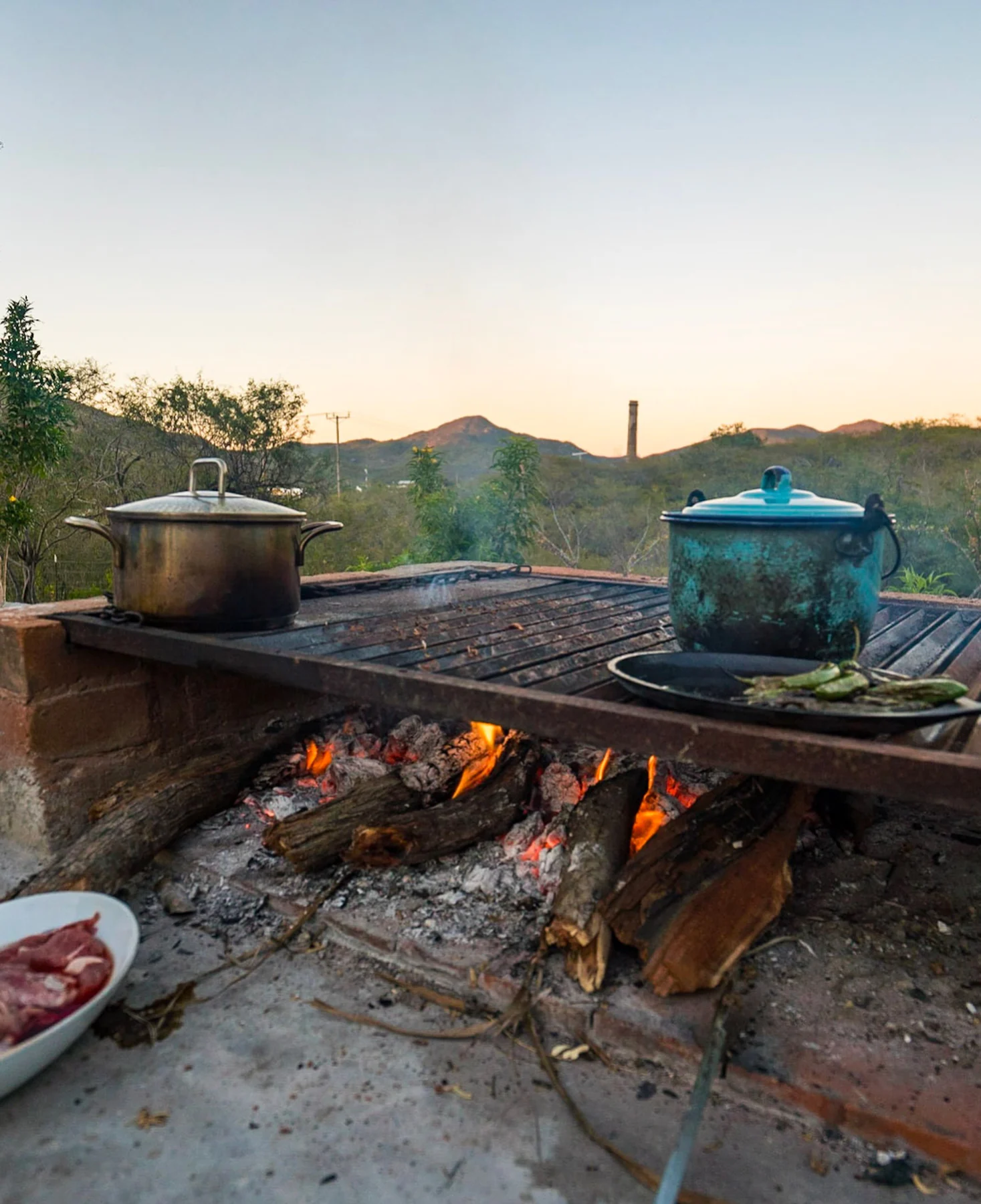 Comida tradicional al aire libre